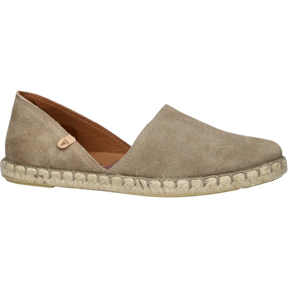Verbenas Carmen Espadrilles Suede Jute D'Orsay Round Flats Slip On Stone 9